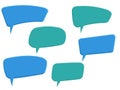 Set of blue comic speech bubbles. Vector Illustration and graphic elements Royalty Free Stock Photo